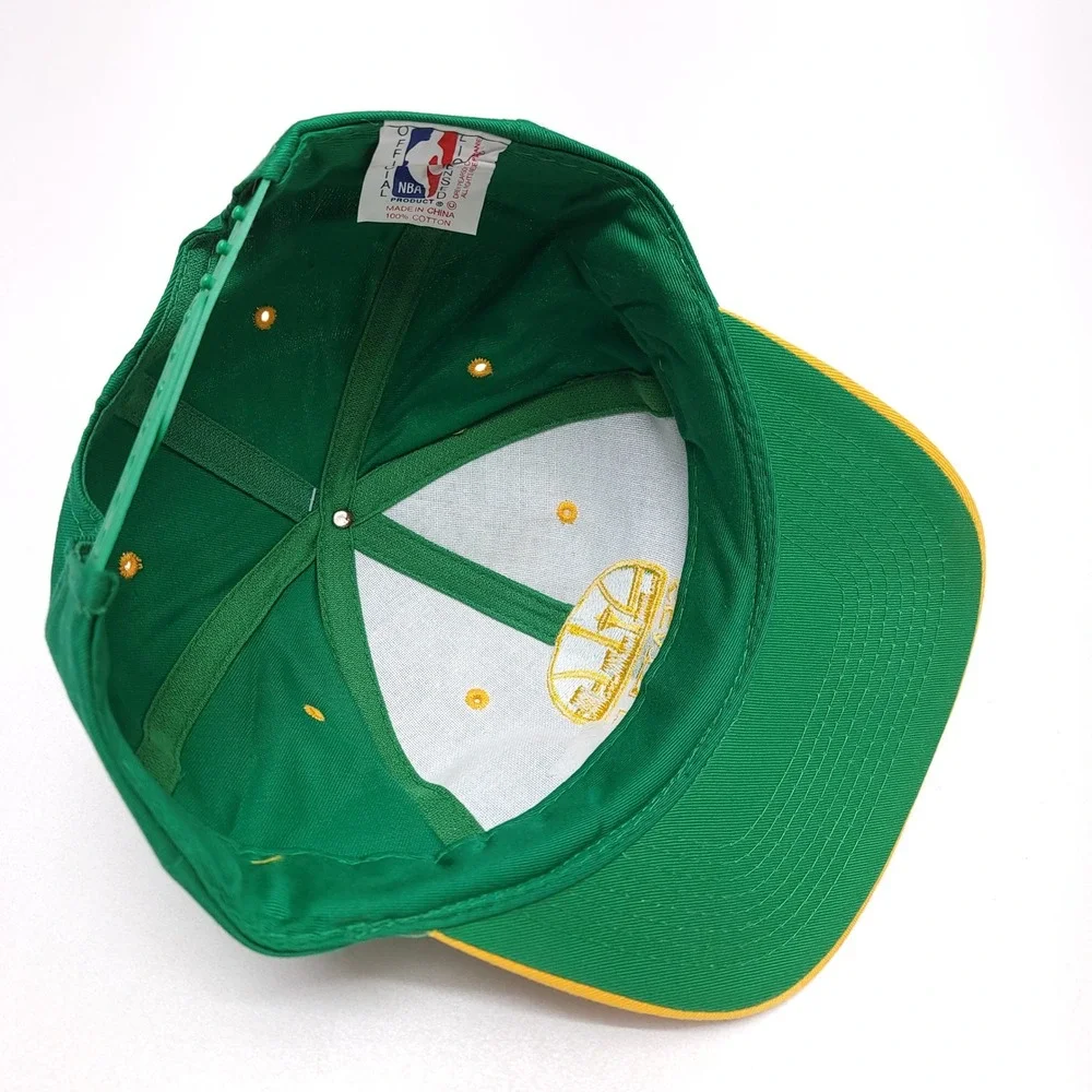 Vintage‎ Seattle SuperSonics Snapback Hat Drew Pearson NBA Green Yellow Skyline